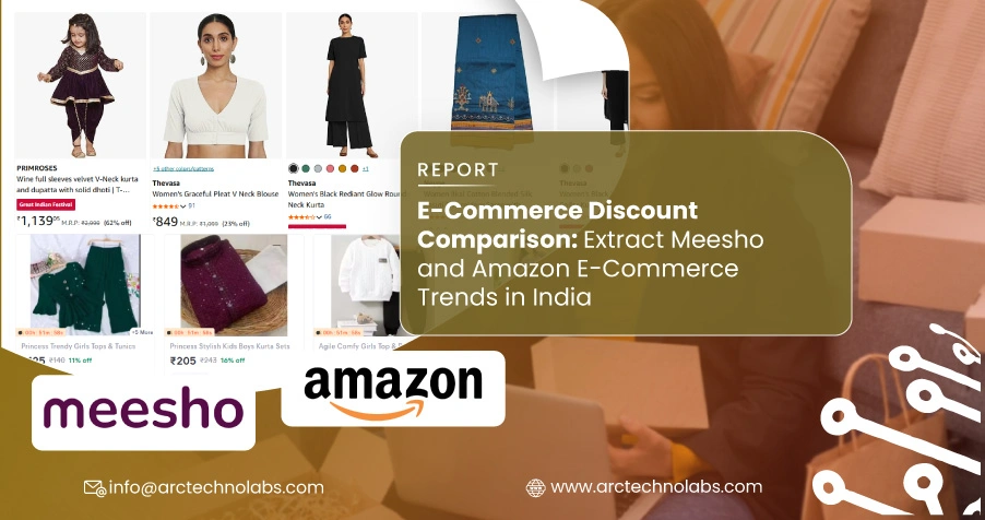 E-Commerce Discount Comparison: Extract Meesho and Amazon E-Commerce Trends in India