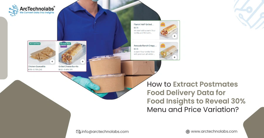 How to Extract Postmates Food Delivery Data for Food Insights to Reveal 30% Menu and Price Variation?